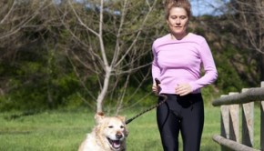 Girl running with your dog